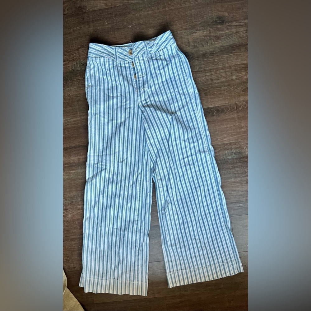 Madewell Wideleg striped high waisted jean